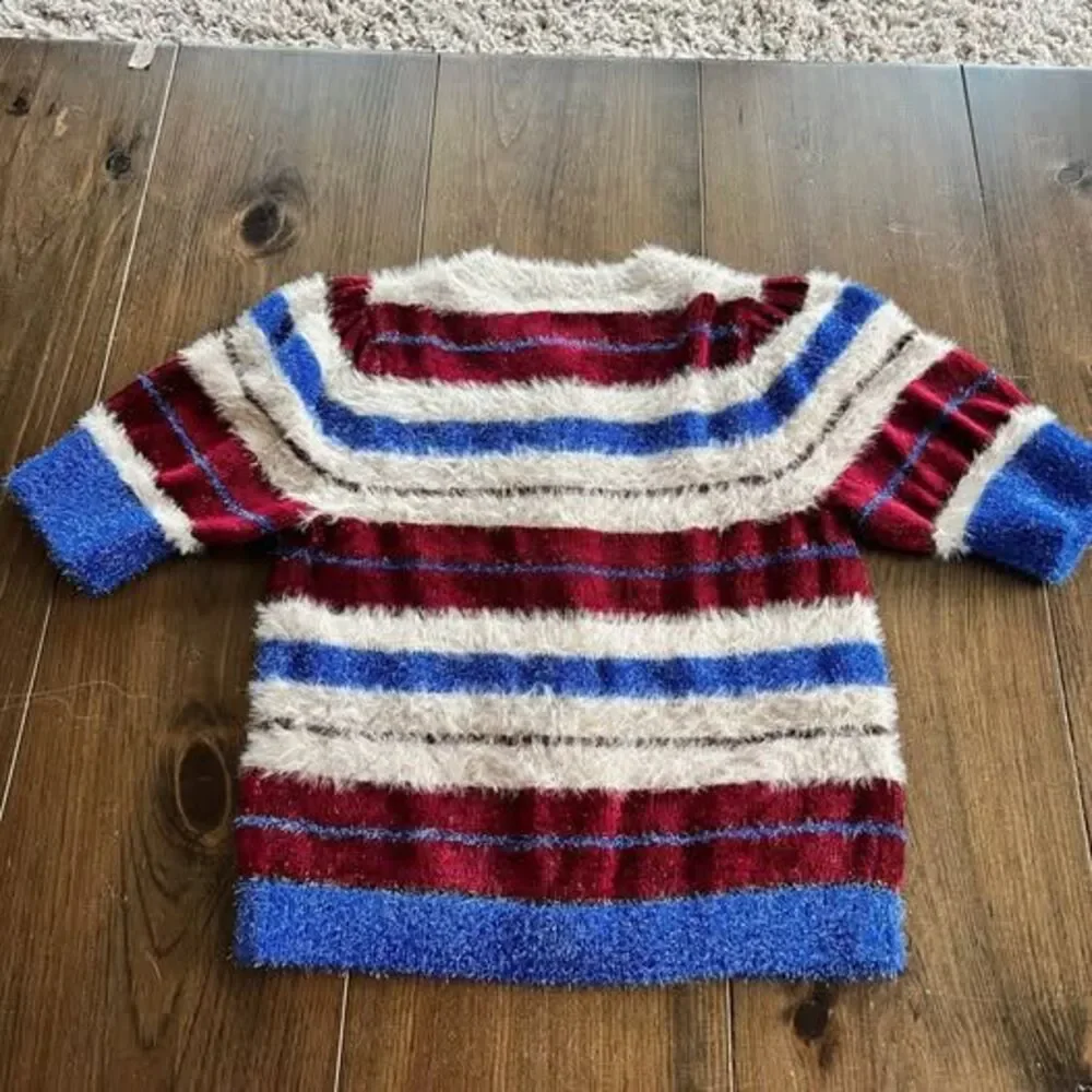 Anthropologie Maeve Short-Sleeve Fuzzy Cardigan Sweater-small